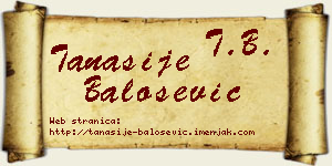 Tanasije Balošević vizit kartica